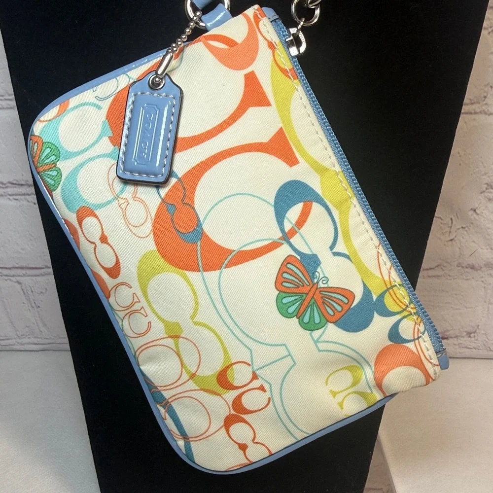 Coach Multicolor Signature Wristlet with Butterfly Motif - Picture 2 of 11